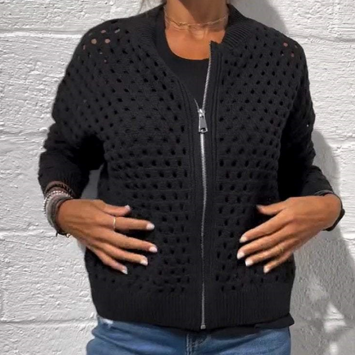 Fenja | Elegant strikkejakke med glidelås